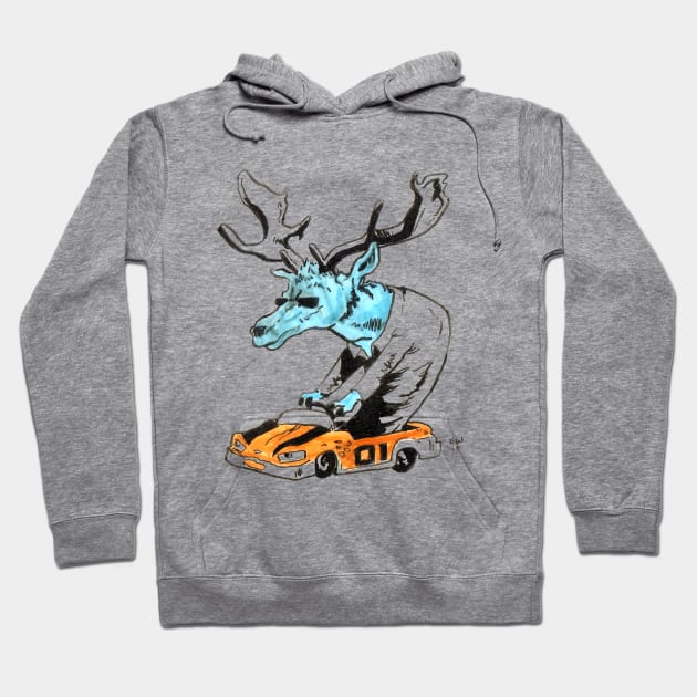 Driving Deer Hoodie by CoolCharacters